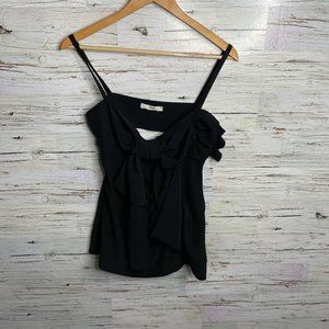 Prada Elegant Black Bow Blouse